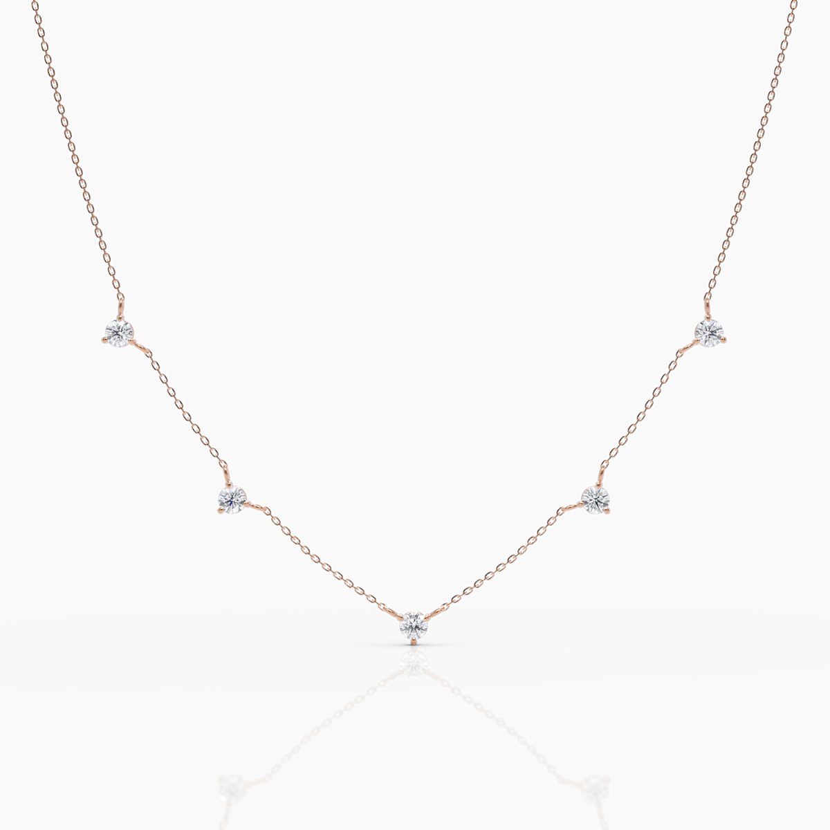 Gold Diamond Station Necklace I - Narcissus