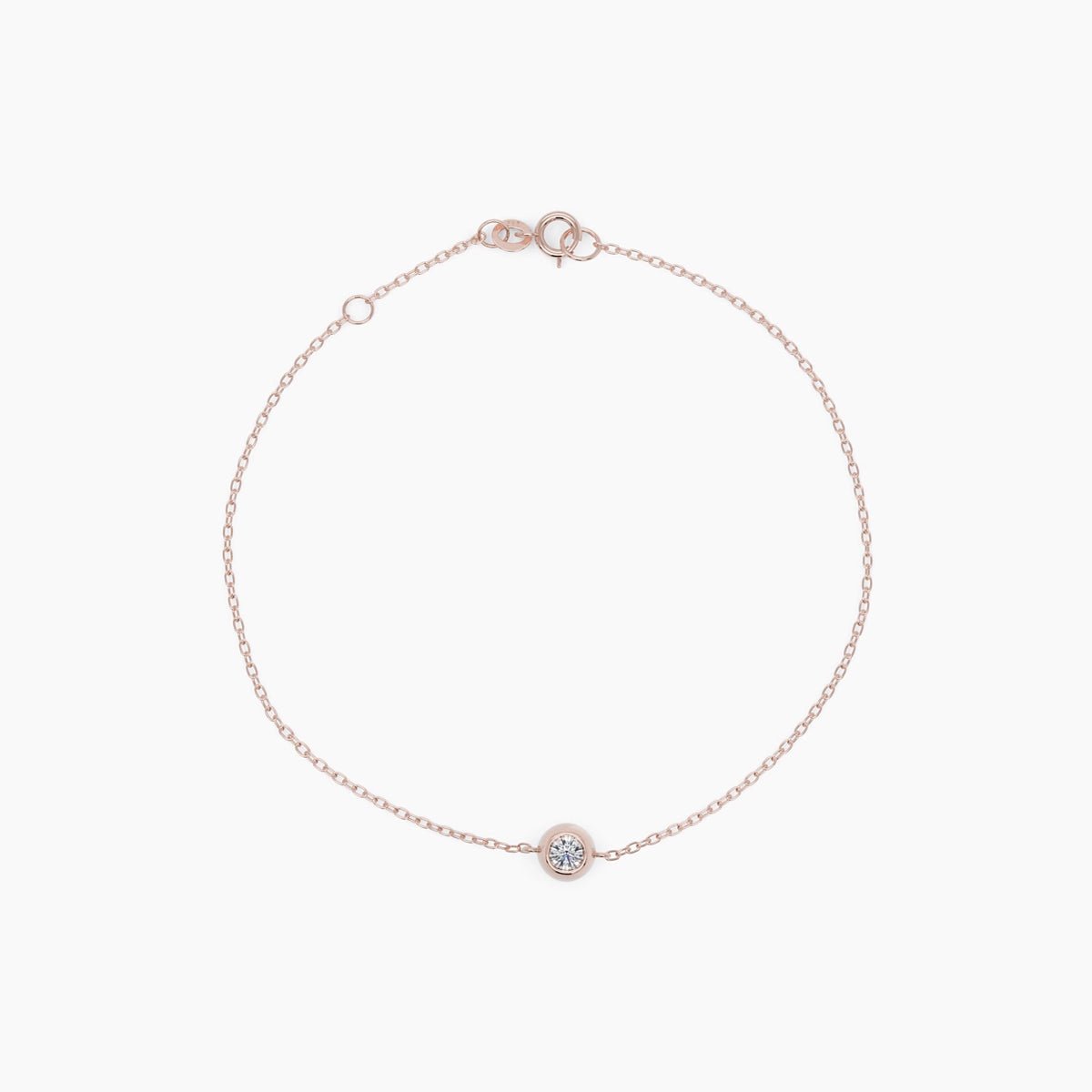 Two - Sided Diamond Bezel Bracelet in Rose Gold - Narcissus