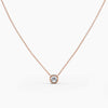Éclat Octagon Diamond Solitaire Necklace - 14k Rose Gold