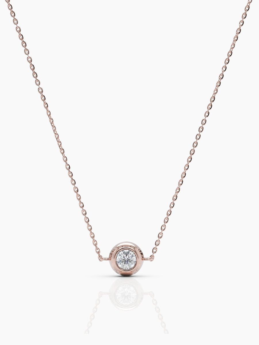 Reversible Diamond Solitaire Necklace - Rose Gold
