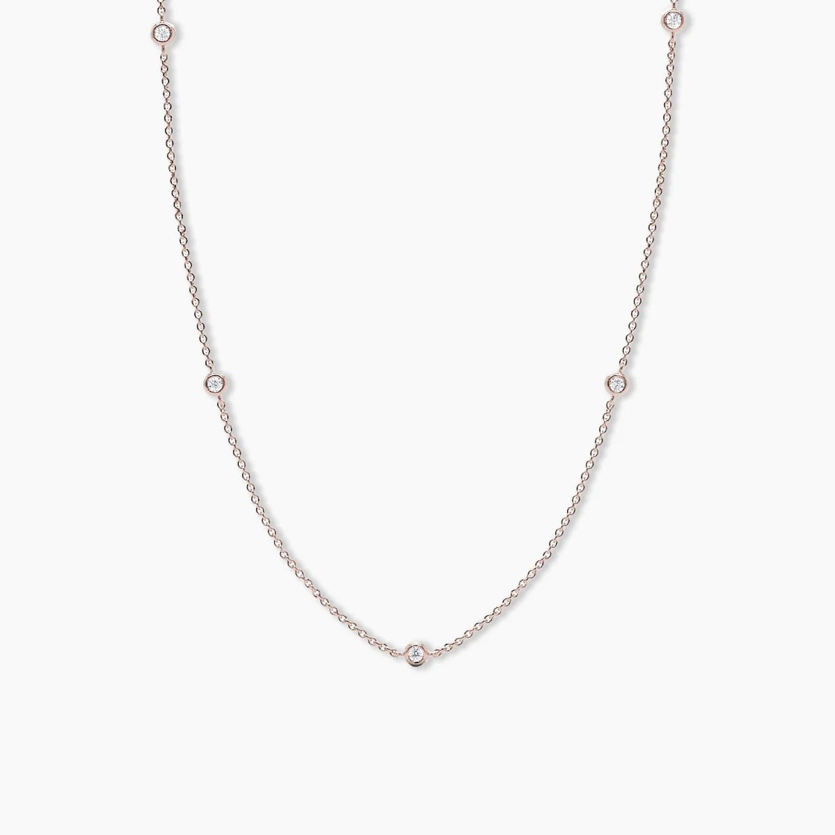 Two - sided Diamond Bezel Station Necklace - Narcissus