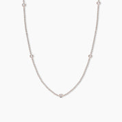 Two - sided Diamond Bezel Station Necklace - Narcissus