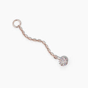 Earring Chain Charm with Diamond in Rose Gold - Narcissus