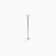 Earring Chain Charm with Diamond in Rose Gold - Narcissus