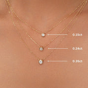 Octagon Cut Diamond Solitaire Necklace - Narcissus