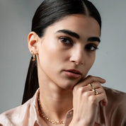 Tapered Teardrop Hoop Earrings (pair) - Narcissus