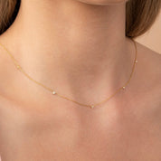 Trio Diamond Station Necklace - Narcissus