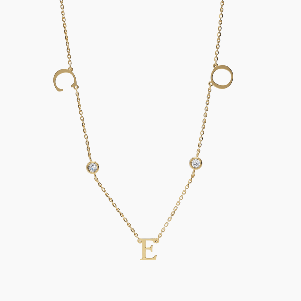 Triple Letter Diamond Necklace - Enea