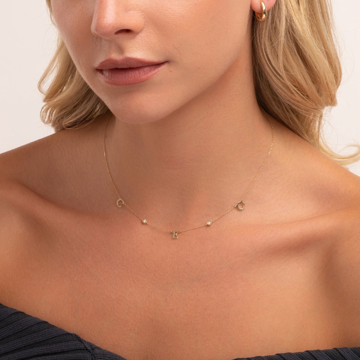 Triple Letter Diamond Necklace - Enea