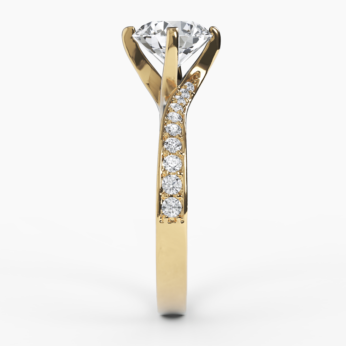 Twist Pavé Diamond Engagement Ring - Narcissus