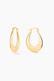Flat Teardrop Hoop Earrings (pair)