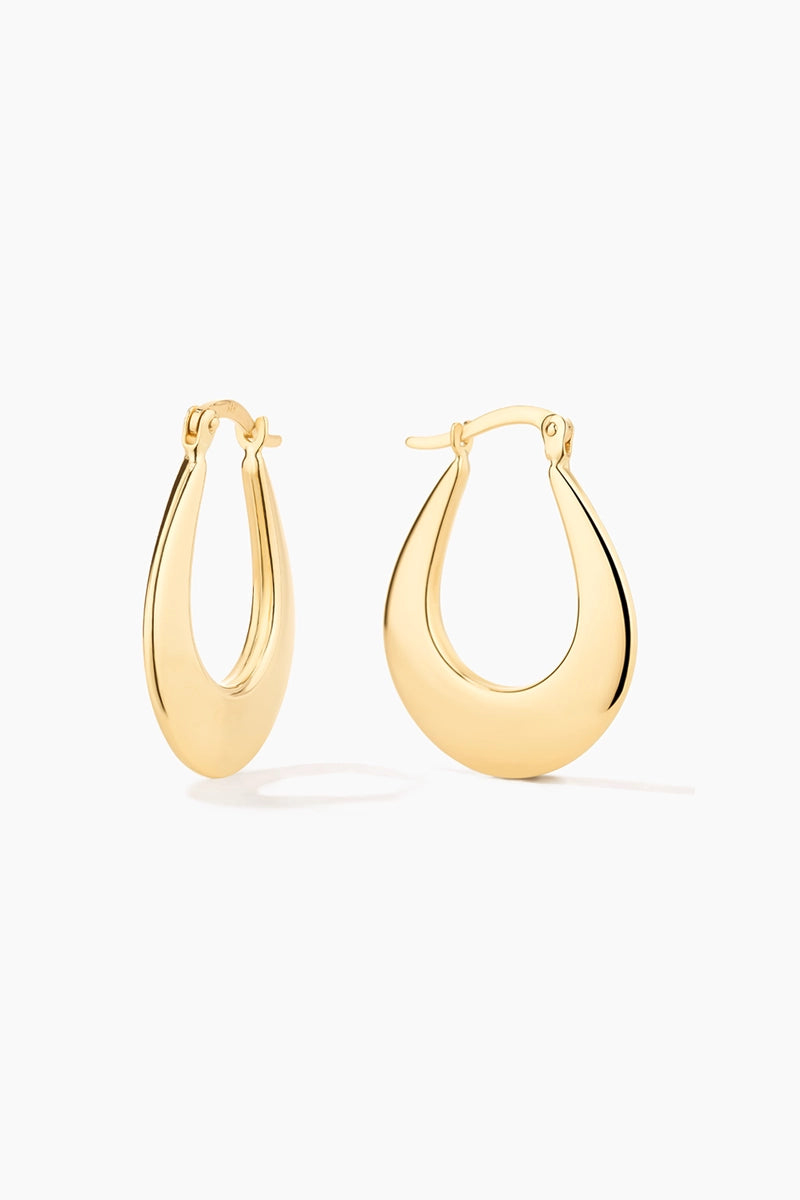 Flat Teardrop Hoop Earrings (pair)