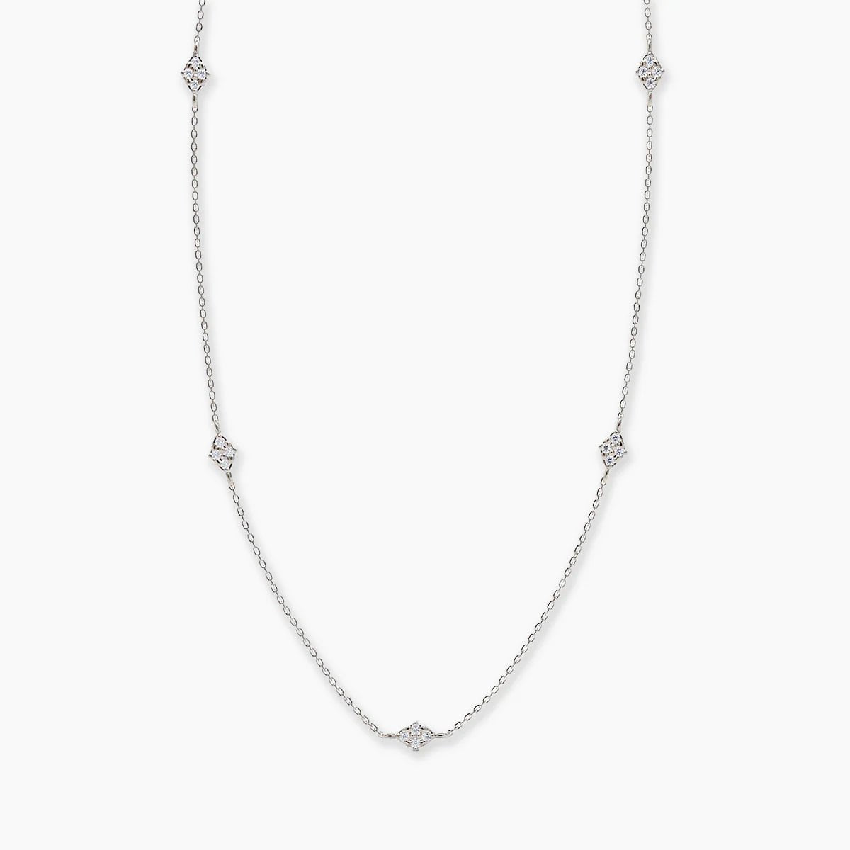 Two - Sided Diamond Station Necklace - Narcissus