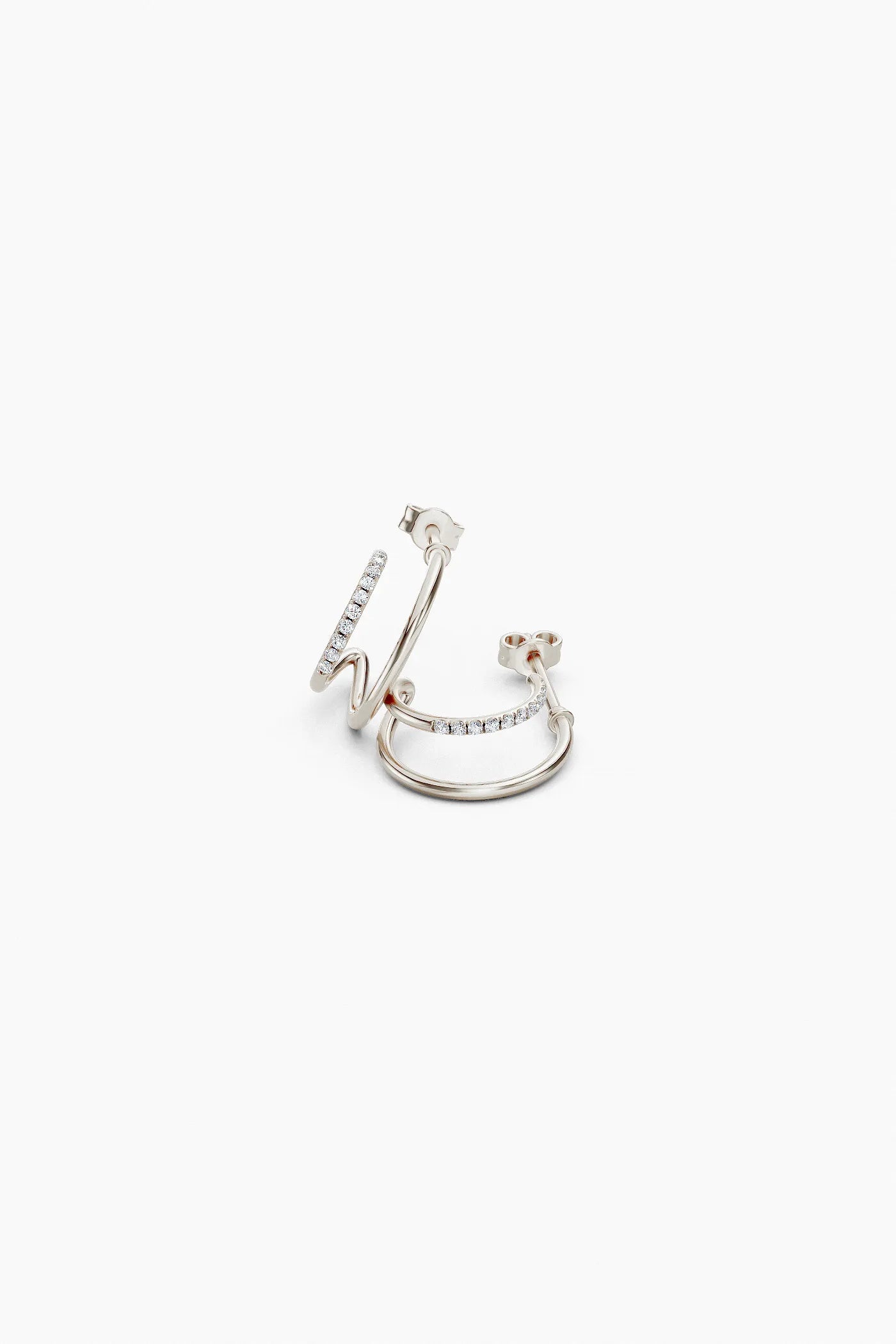 Entwined Hoop Earrings (pair) - White Gold