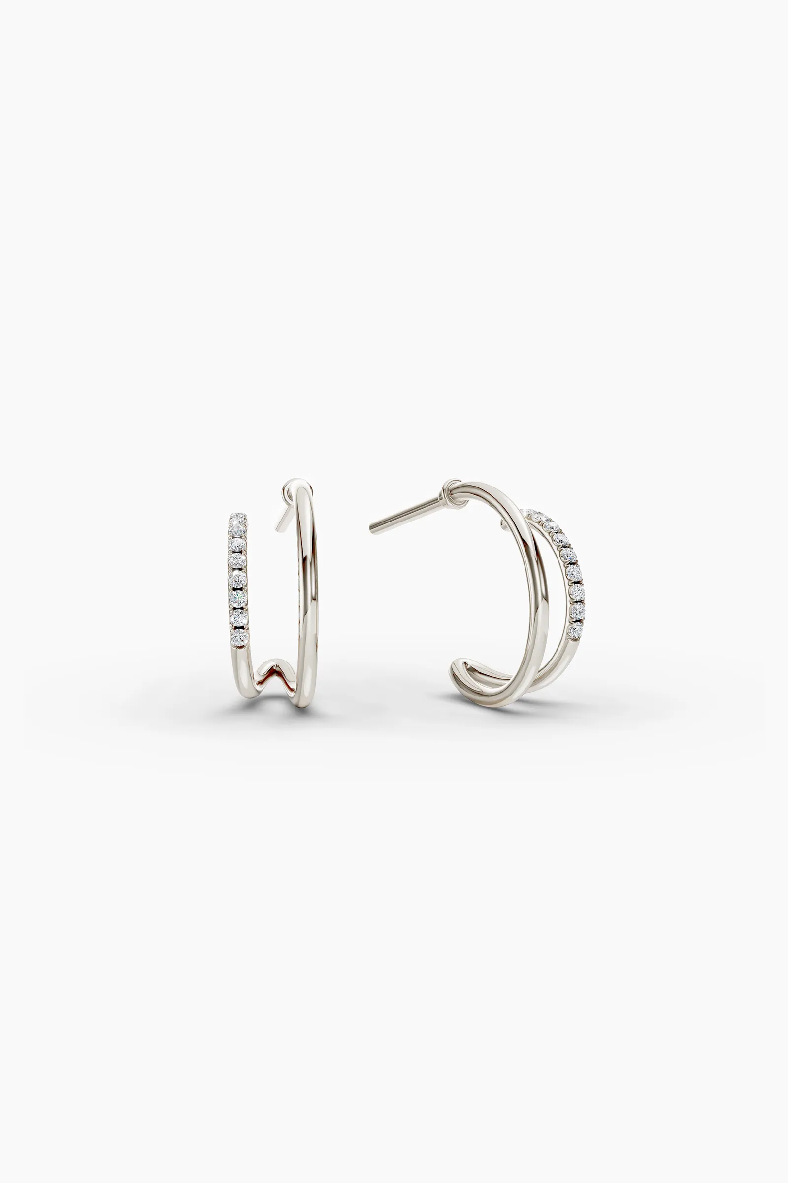 Entwined Hoop Earrings (pair) - White Gold