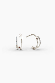 Entwined Hoop Earrings (pair) - White Gold
