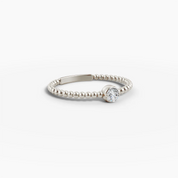 Beaded Minimalist Diamond Ring - Rose Gold