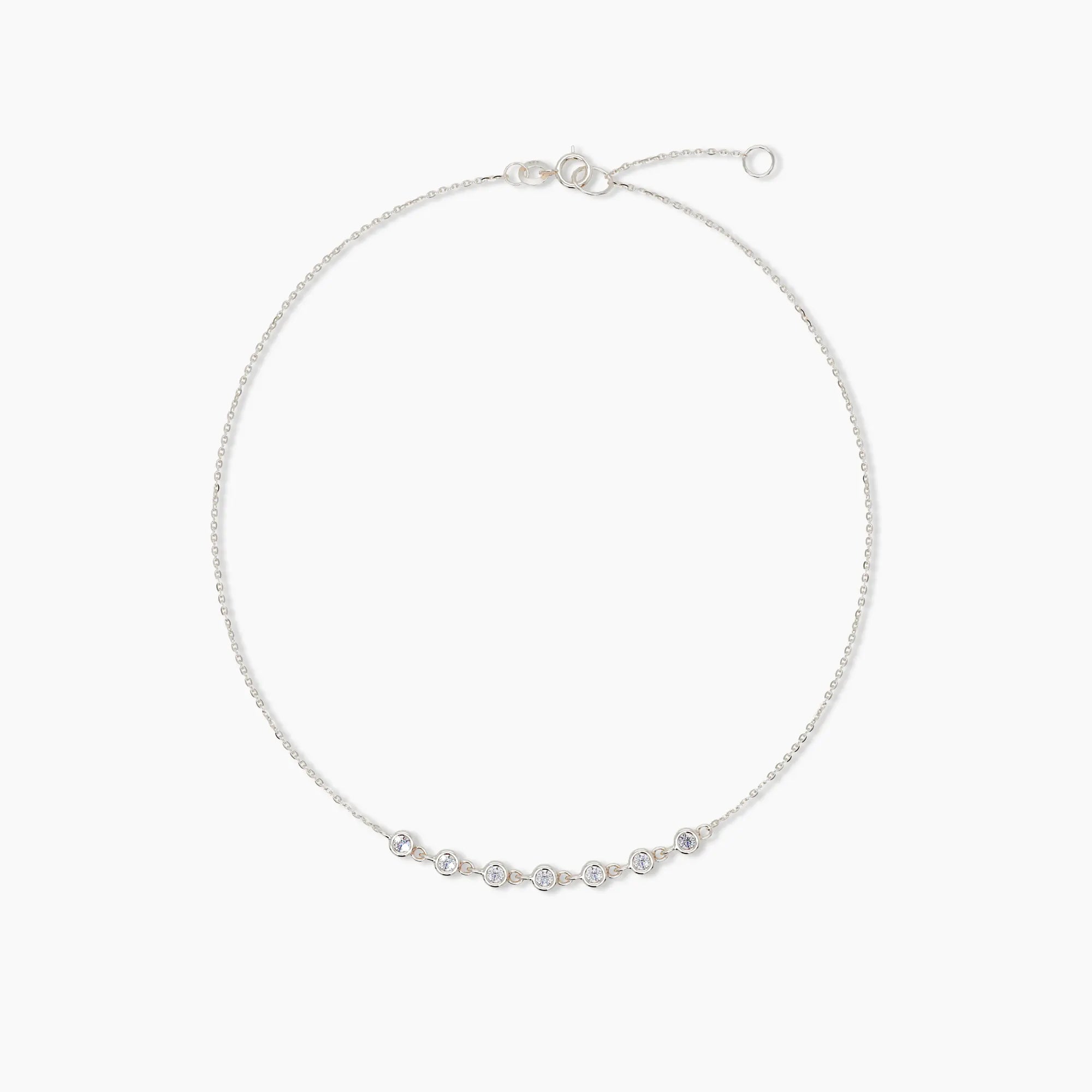 Bezel Set Tennis Diamond Bracelet in Rose Gold - Narcissus