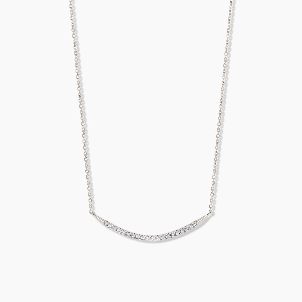 Curved Bar Diamond Necklace - Narcissus