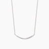 Curved Bar Diamond Necklace - White Gold