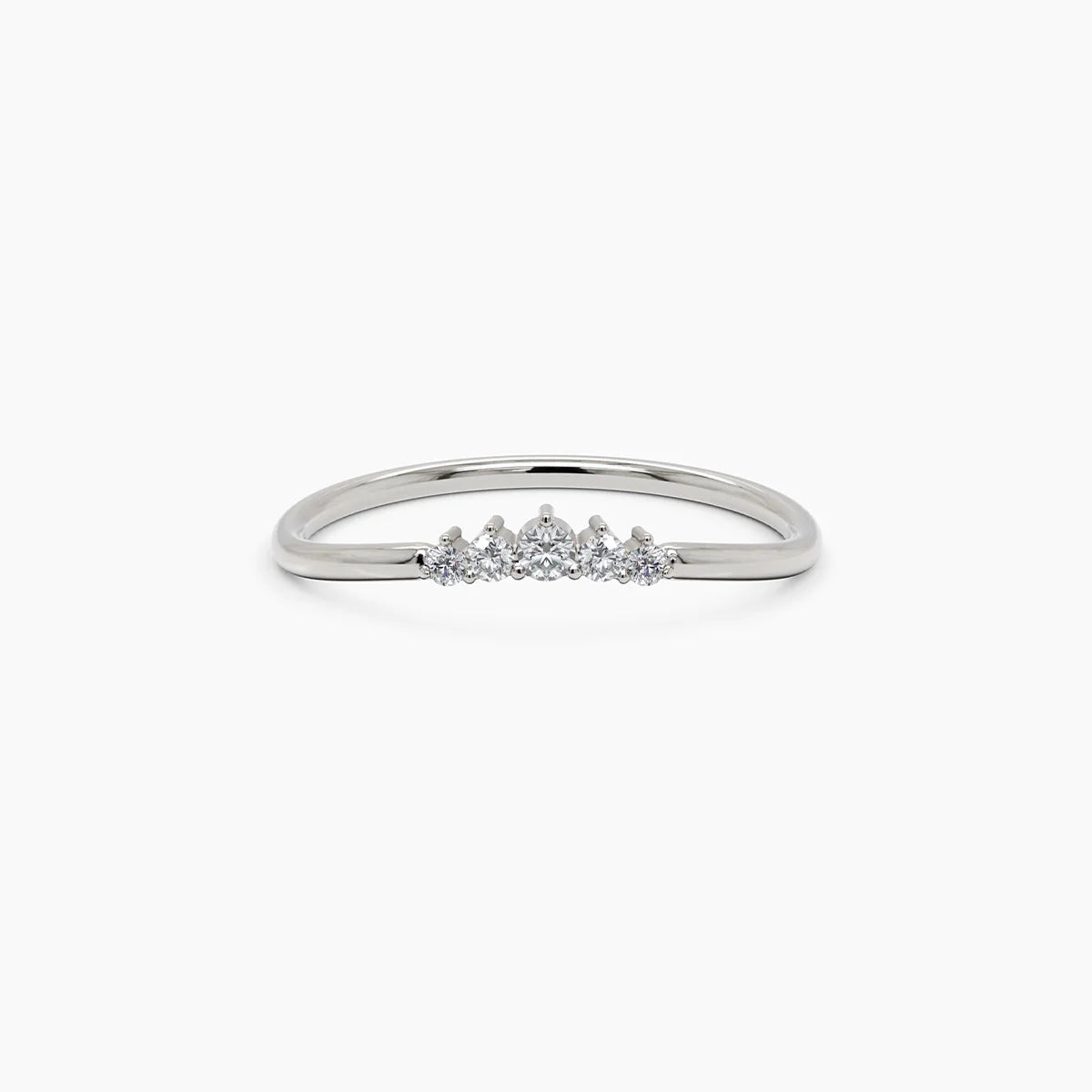 Gebogener Diamant-Ehering in Gelbgold