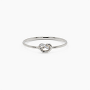 Dainty Knot Ring With Diamonds