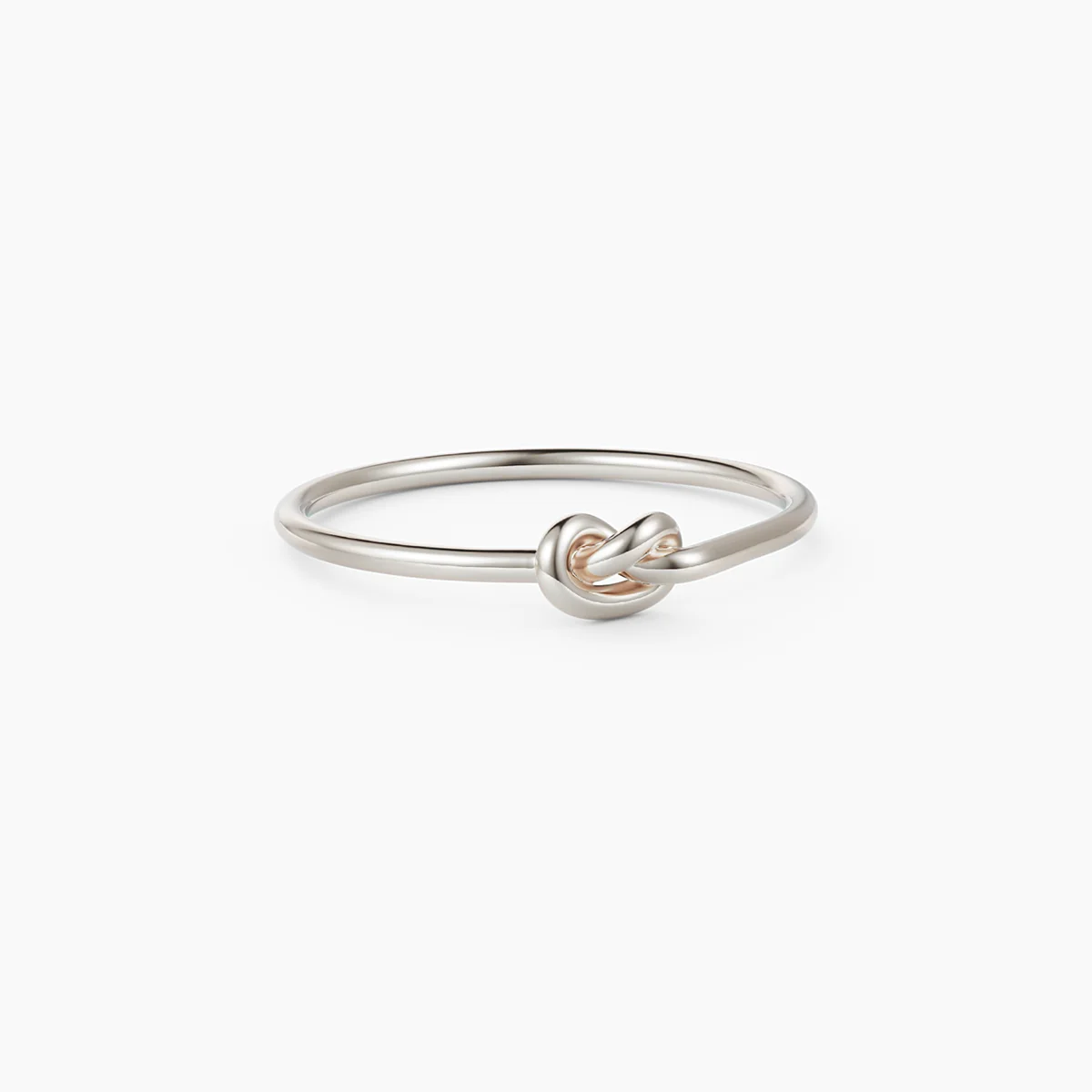 Dainty Knot Ring in White Gold