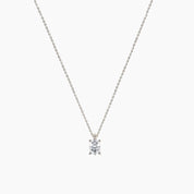 Oval Solitaire Diamond Pendant Necklace