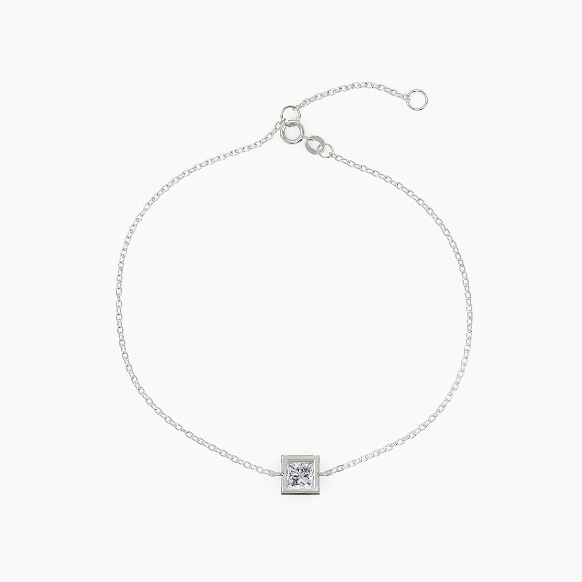 Princess Cut Bezel Diamond Bracelet