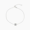 Princess Cut Bezel Diamond Bracelet - White Gold