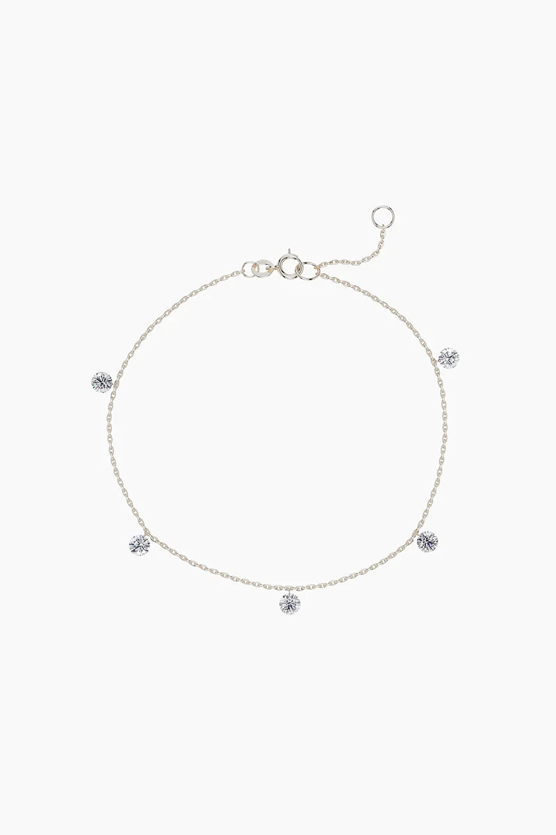 Núde Diamond Drop Station Bracelet - White Gold