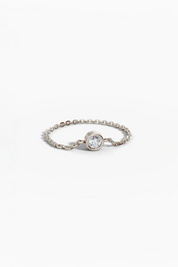 Petite Diamond Chain Ring - White Gold
