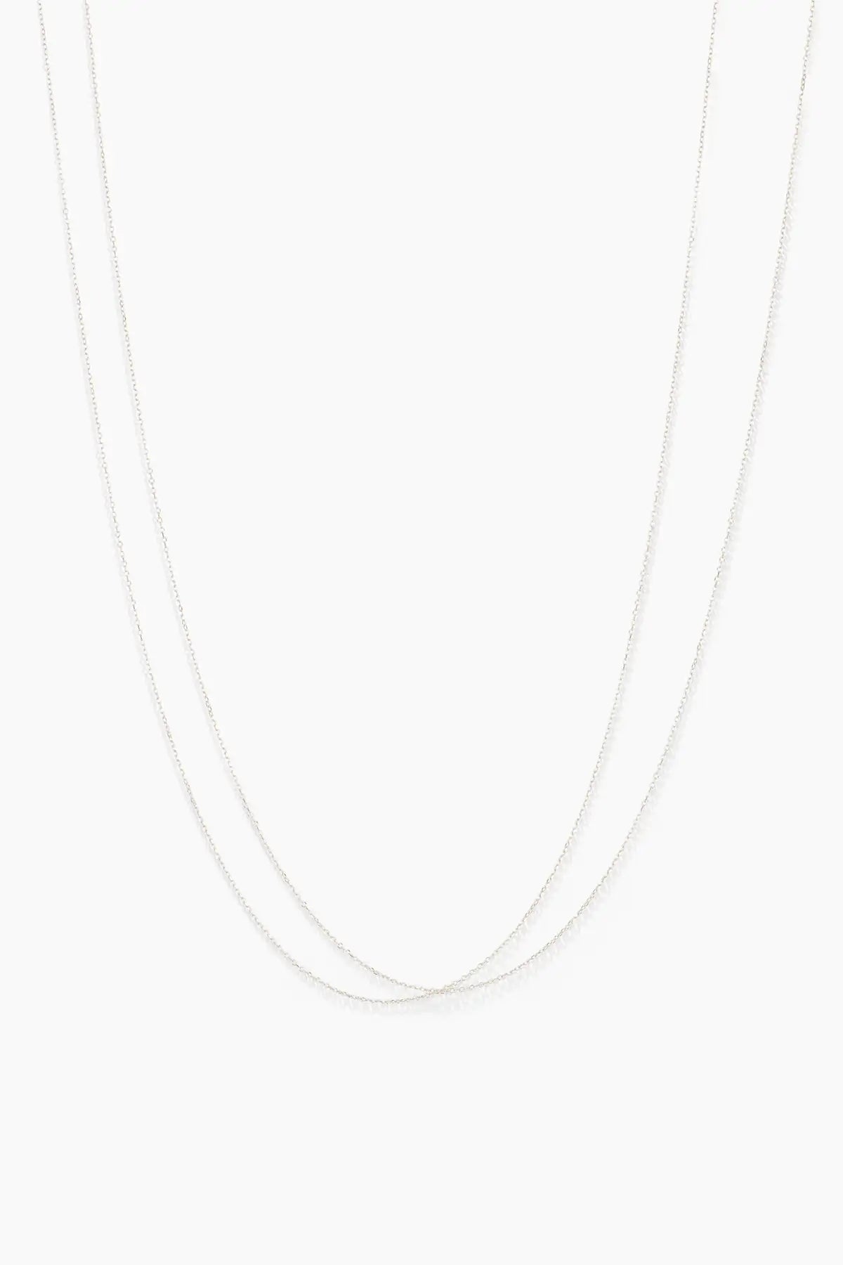 Dyo Double Chain Layered Necklace - White Gold
