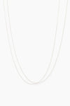 Dyo Double Chain Layered Necklace - White Gold