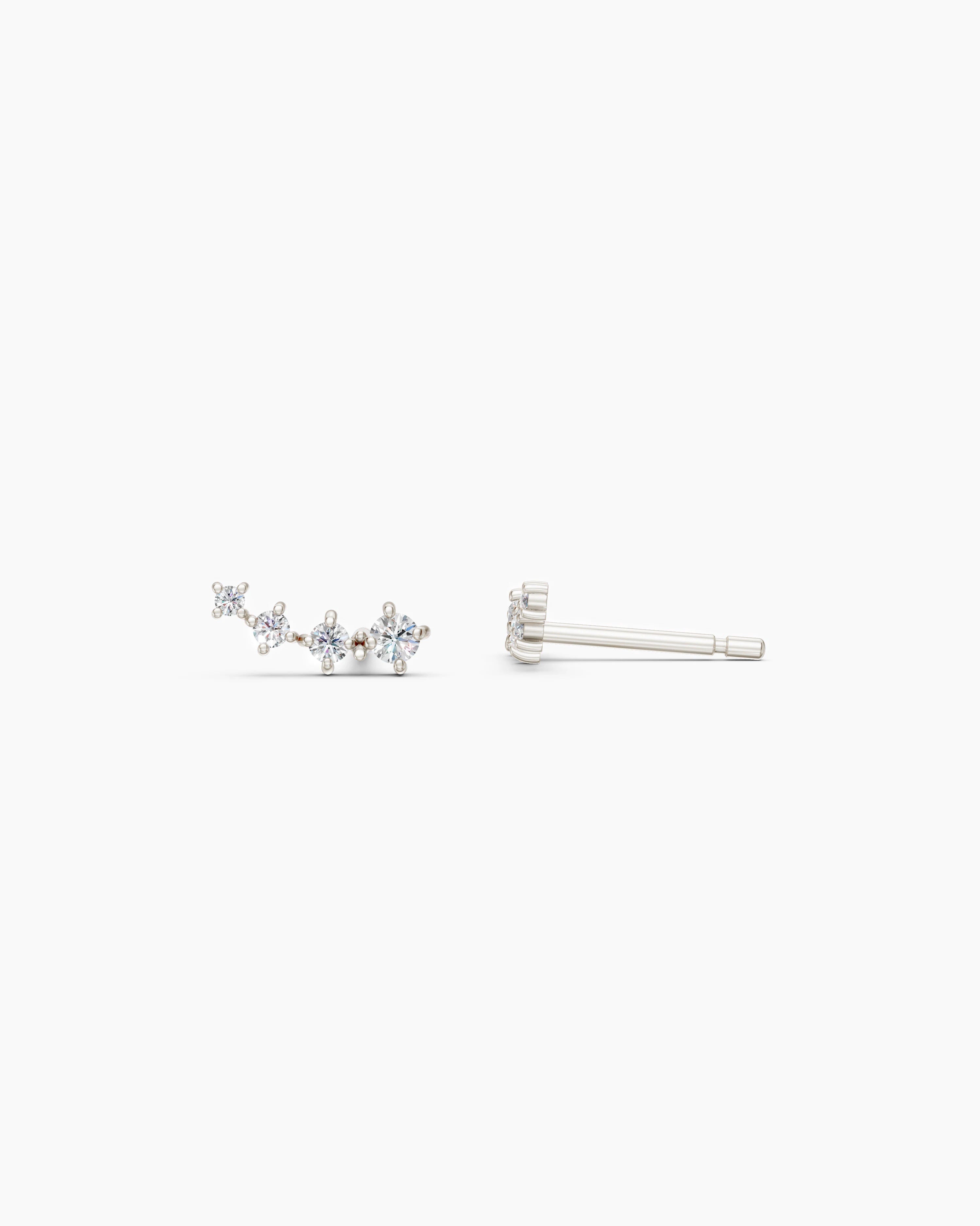 Cascade Diamond Climber Studs - White Gold