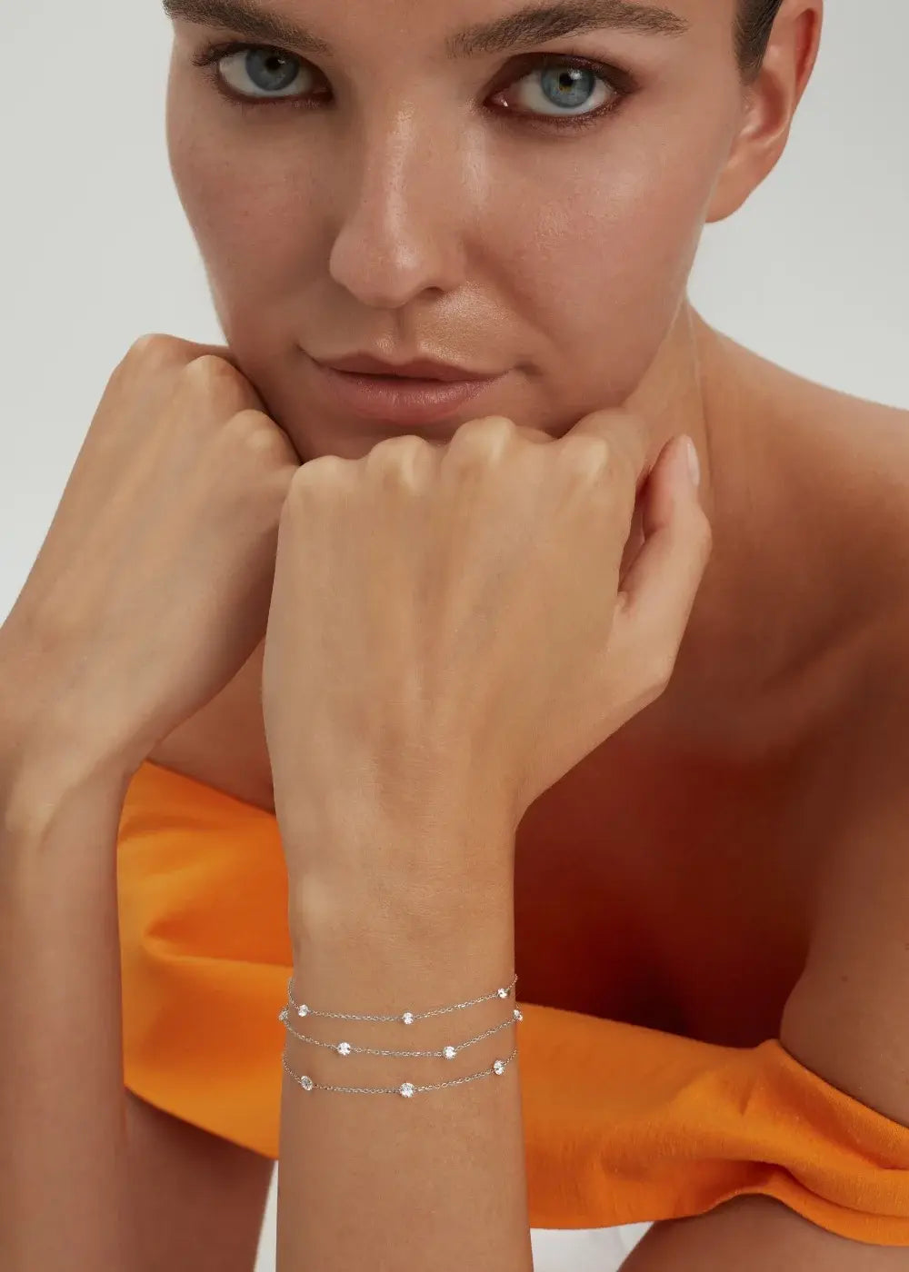 Núde Diamond Station Bracelet - White Gold
