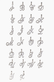 Poetry Initial Letter Necklace - White Gold