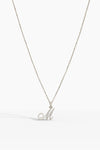 Poetry Initial Letter Necklace - White Gold