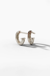 Petite Stud Hoop Earrings - White Gold (pair)