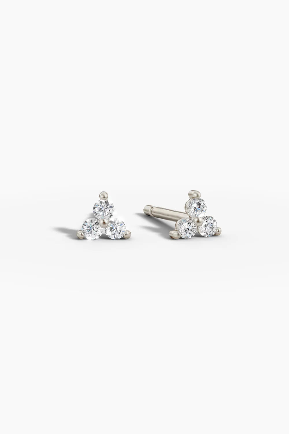 Trio Stud Earrings - White Gold