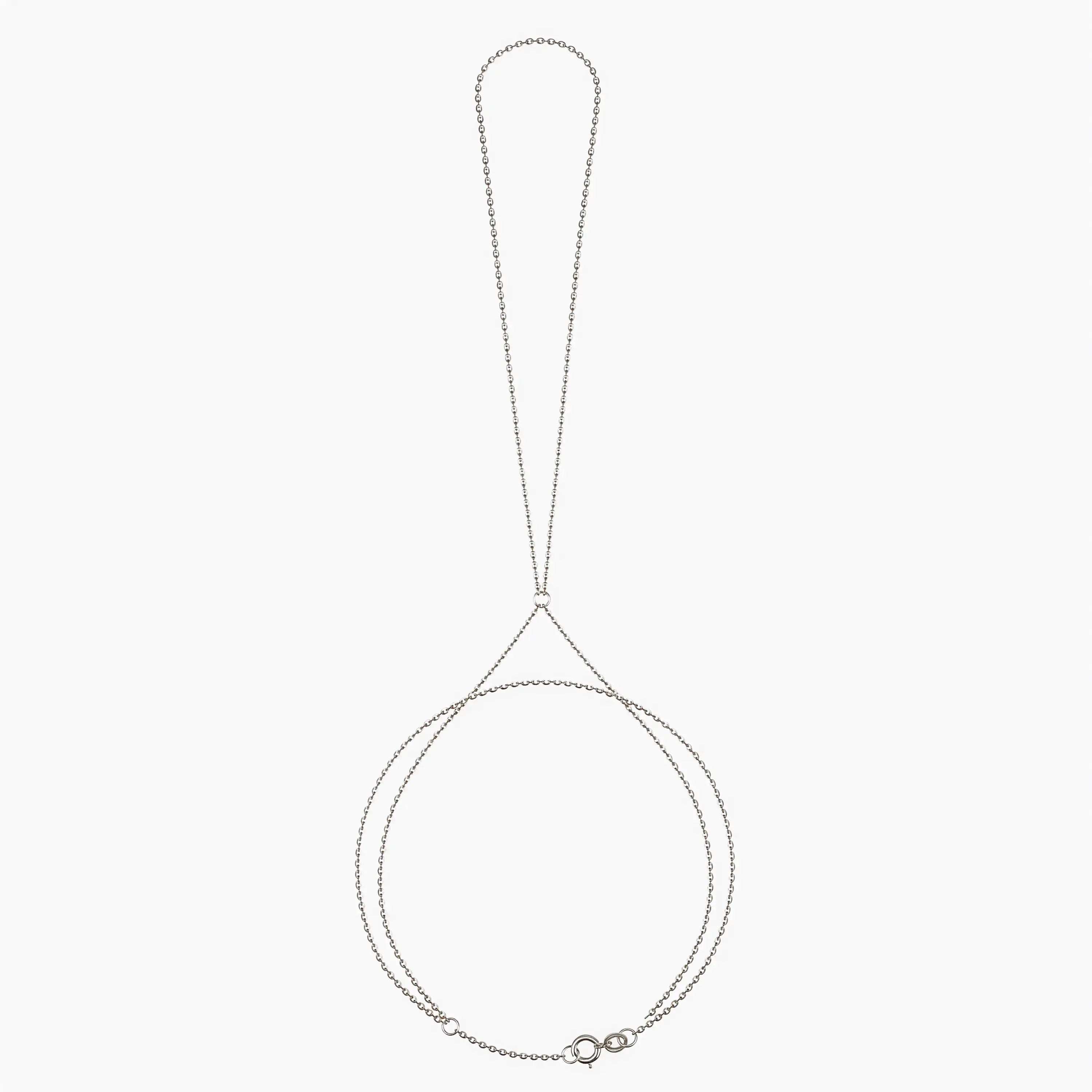 Lien Ring Chain Gold Bracelet - White Gold