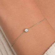 Éclat Diamond Bezel Bracelet - White Gold