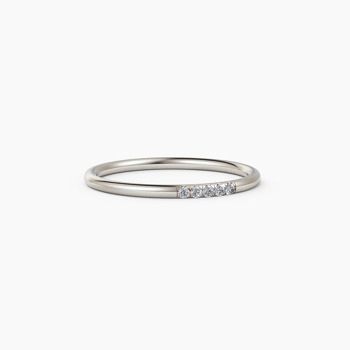 Five Diamond Band in White Gold
