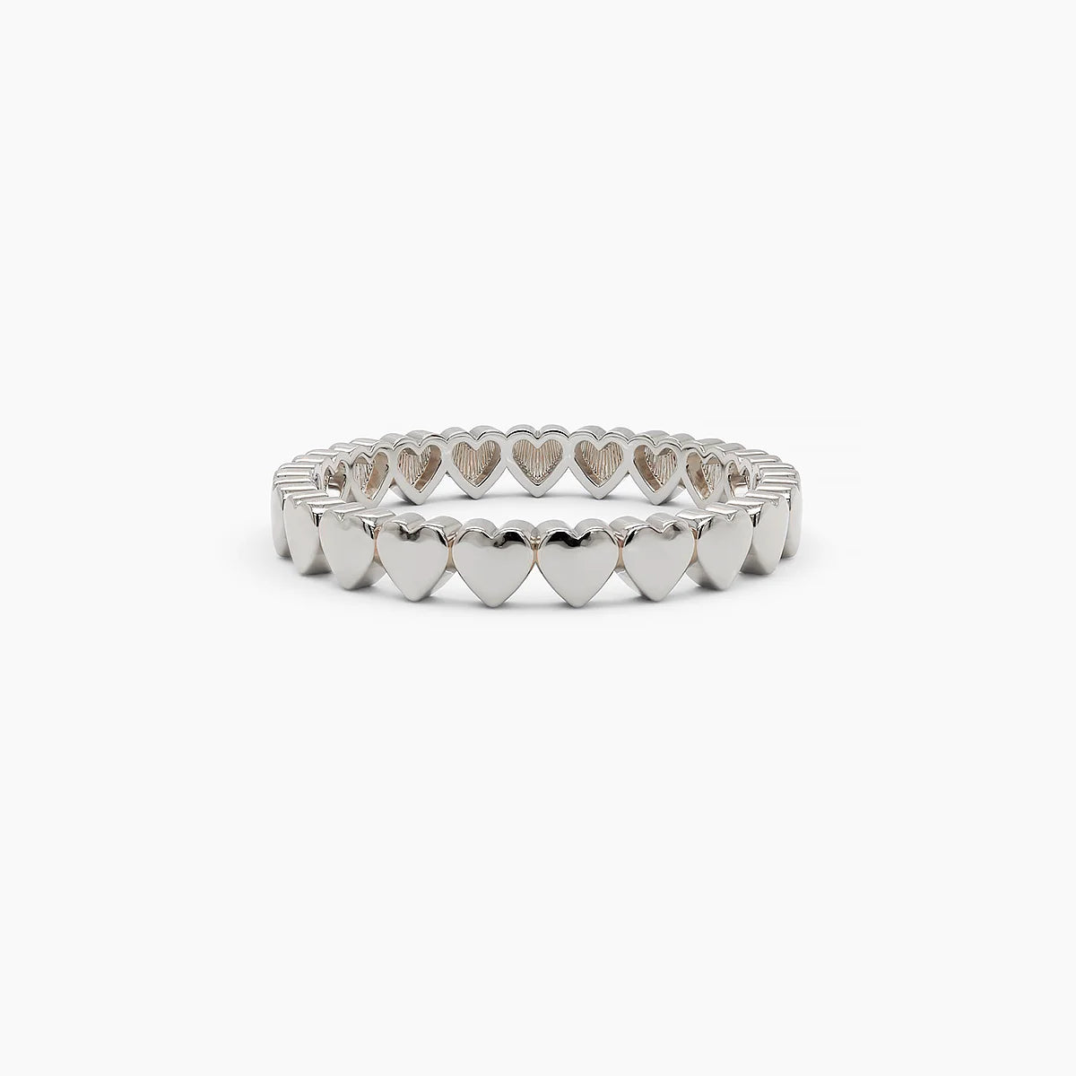 Herz-Eternity-Goldring in Weißgold