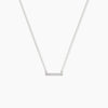 Mini Diamond Bar Necklace - White Gold