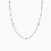 Nude Diamond Station Necklace in Rose Gold - Narcissus