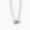Éclat Princess-Cut Bezel Diamond Necklace - 14k White Gold