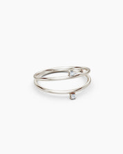 Selene Double Diamond Ring - White Gold