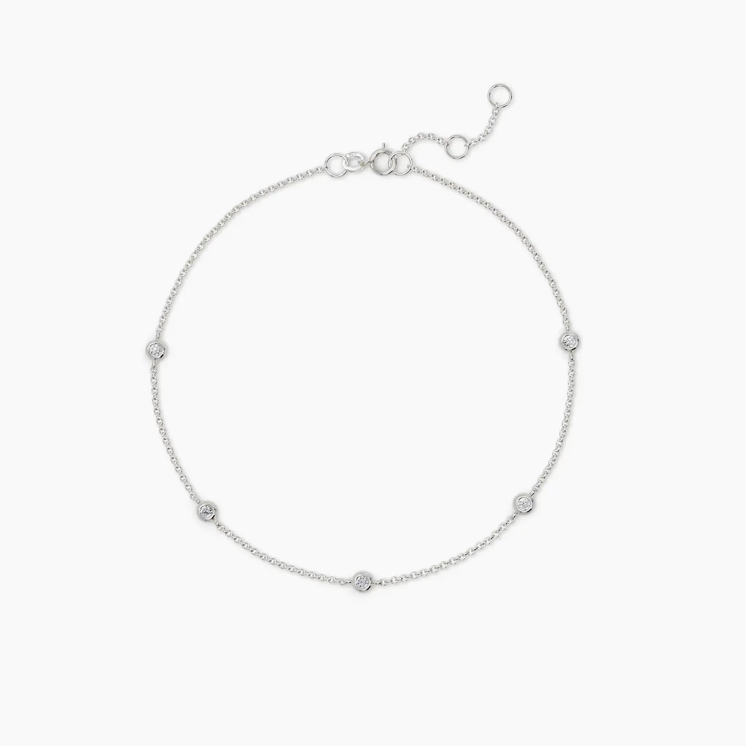 Two - Sided Bezel Diamond Station Bracelet in Rose Gold - Narcissus