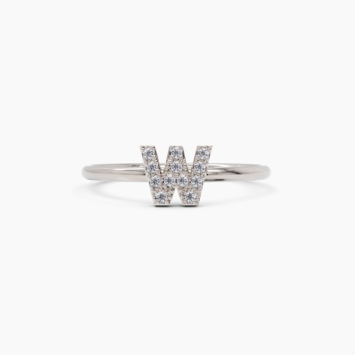 Diamond Initial W Ring - Narcissus